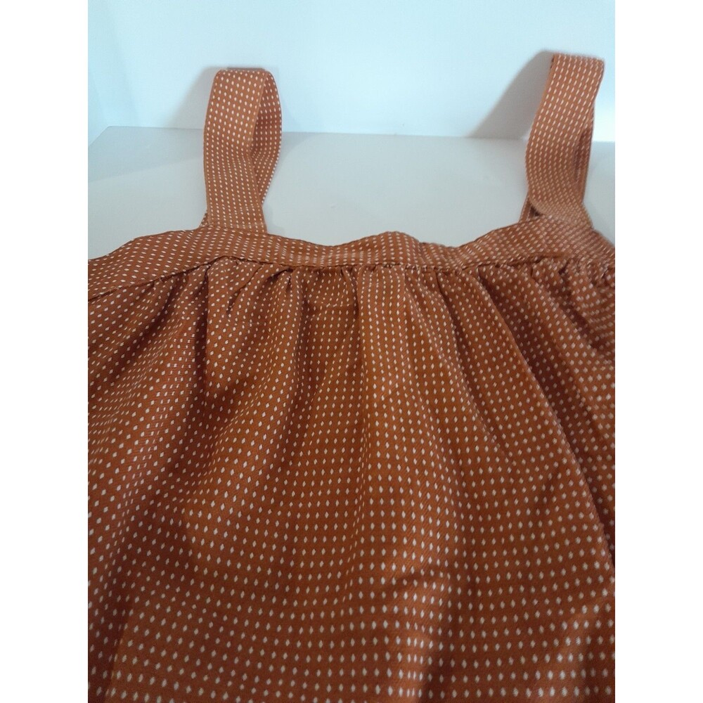 ANA Tank Top Size Large Brown And White Polka  Dots SUMMER VIBES NWT